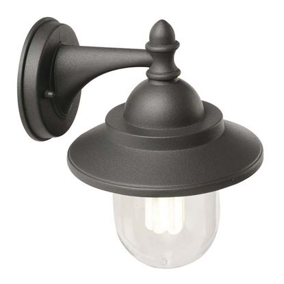 Immagine di APPLIQUE TONDA RONDÒ, VERSIONE IN BASSO, DIFFUSORE IN TERMOPLASTICO TRASPARENTE, IP43, E27-60 W, COLORE GRIGIO