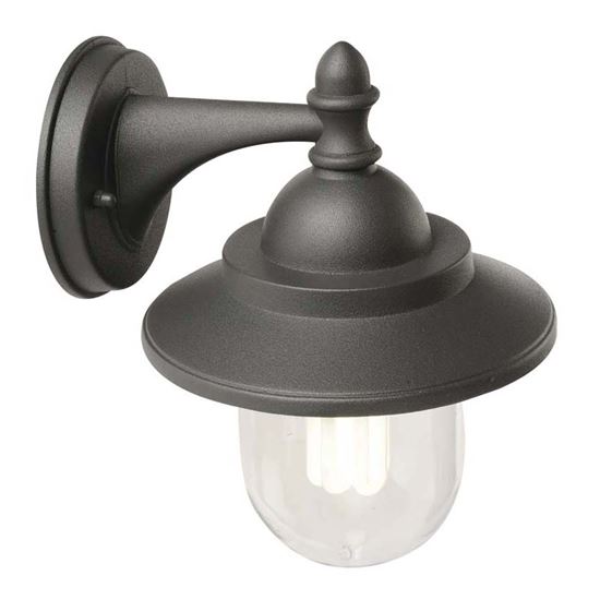 Immagine di APPLIQUE TONDA RONDÒ, VERSIONE IN BASSO, DIFFUSORE IN TERMOPLASTICO TRASPARENTE, IP43, E27-60 W, COLORE GRIGIO