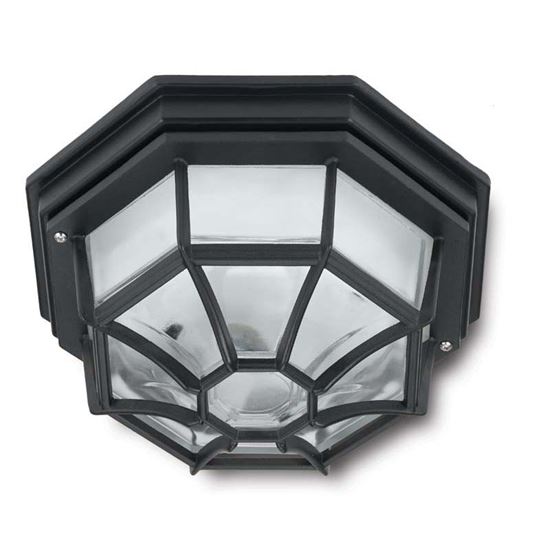 Immagine di APPLIQUE LANTERNA A 8 FACCE, IN ALLUMINIO, E27-100 W, 26,6X26,6X12,8 CM, COLORE NERO