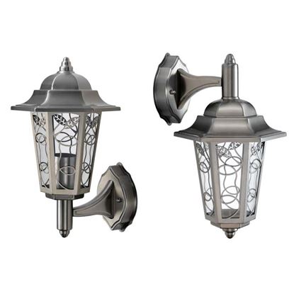 Immagine di APPLIQUE ECLYPSE, LANTERNA A 6 FACCE, VERSIONE IN BASSO, IN ACCIAIO INOX, E27-40 W, 20,5X17,6XH34 CM, FINITURA CROMATA