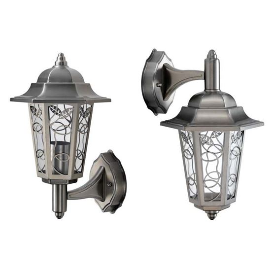 Immagine di APPLIQUE ECLYPSE, LANTERNA A 6 FACCE, VERSIONE IN BASSO, IN ACCIAIO INOX, E27-40 W, 20,5X17,6XH34 CM, FINITURA CROMATA