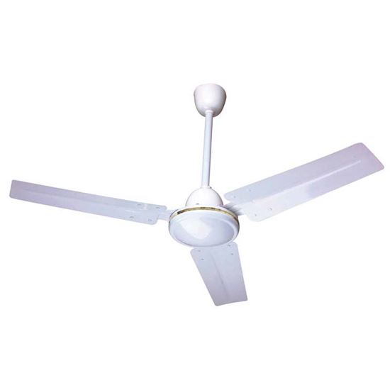 Immagine di VENTILATORE DA SOFFITTO, 3 PALE METALLICHE DA CM 120, 3 VELOCITÀ, COMANDO A MURO, COLORE BIANCO