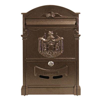 Immagine di CASSETTA POSTALE RESIDENCE, IN ALLUMINIO, CON SERRATURA E CILINDRO, COLORE BRONZO