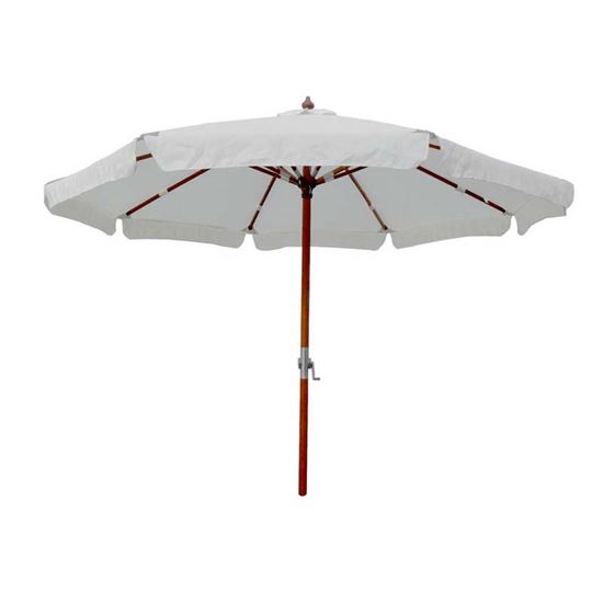 Immagine di OMBRELLONE HANOI, IN LEGNO 3X3 MT, PALO 48 MM, 8 STECCHE, 17X22 MM, COPERTURA IN POLIESTERE, COLORE ECRU'