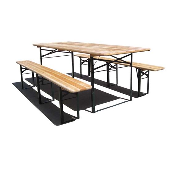 Immagine di SET BIRRERIA CM.220X80XH.76   TAVOLO + 2 PANCHE