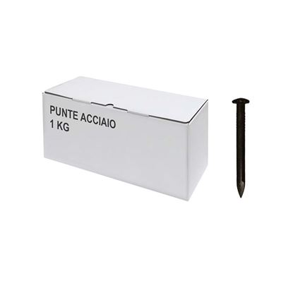 Immagine di PUNTE ACCIAIO, SCATOLA TRASPARENTE, 1 KG, 3,7X50 MM