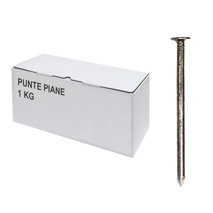 Immagine di PUNTE PIANE, SCATOLA TRASPARENTE, 1 KG, 15X50 MM