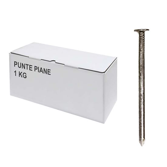 Immagine di PUNTE PIANE, SCATOLA TRASPARENTE, 1 KG, 15X50 MM