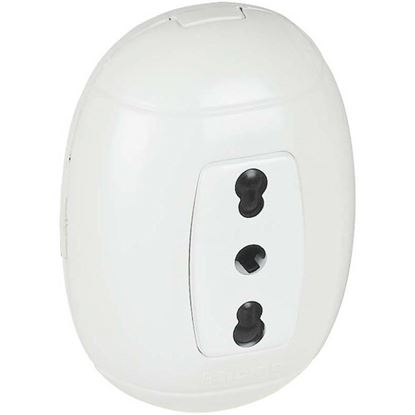 Immagine di PRESA BIPASSO, OVAL, 2P+T, 10/16 A, BIANCA