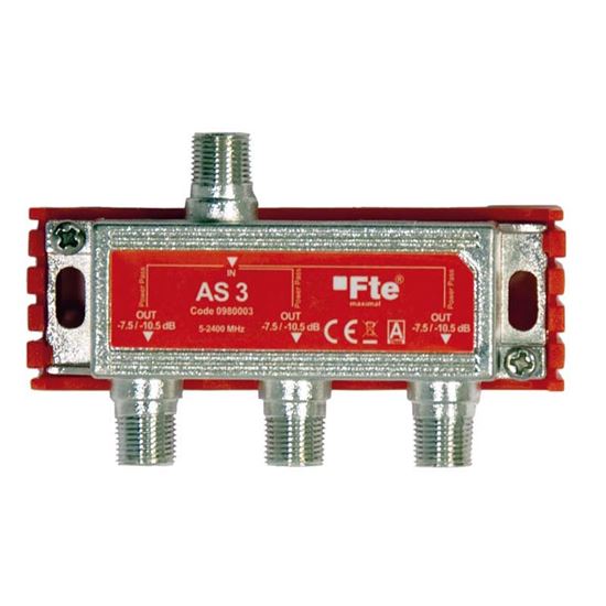 Immagine di DIVISORE TV-SAT, CON PASSAGGIO CC, CLASSE A, 3 VIE