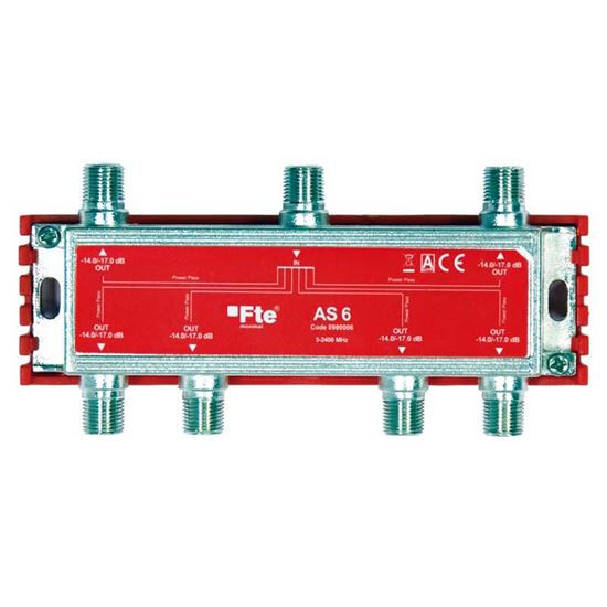 Immagine di DIVISORE TV-SAT, CON PASSAGGIO CC, CLASSE A, 6 VIE