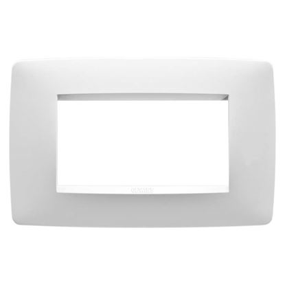 Immagine di PLACCA GEWISS, ONE, PER SCATOLA RETTANGOLARE, 4 MODULI, COLORE BIANCO LATTE