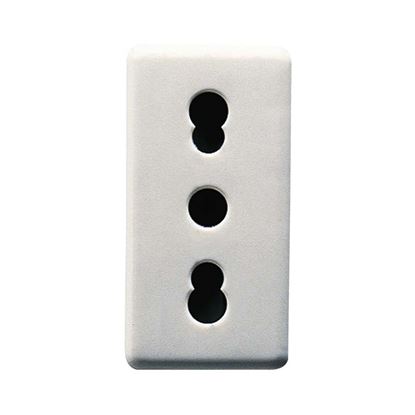 Immagine di PRESA GEWISS, SYSTEM, BIPASSO, 2P+T, 10/16 A, COLORE BIANCO