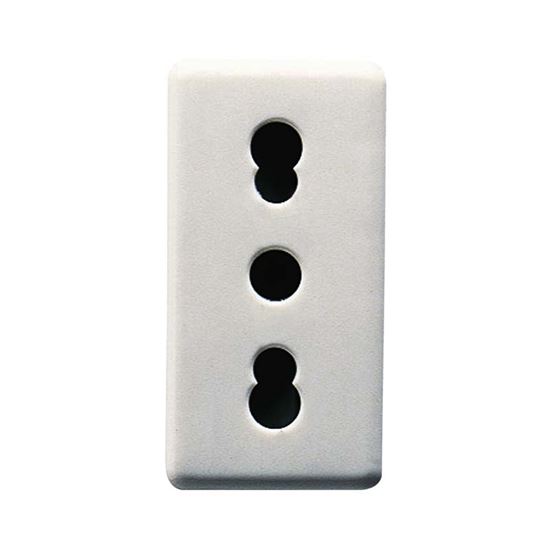 Immagine di PRESA GEWISS, SYSTEM, BIPASSO, 2P+T, 10/16 A, COLORE BIANCO