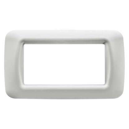 Immagine di PLACCA TOP GEWISS, SYSTEM, FINITURA LUCIDA, 4 MODULI, COLORE BIANCO NUVOLA
