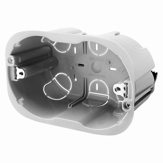 Immagine di SCATOLA RETTANGOLARE GEWISS, CON INSERTI DI FISSAGGIO, PER PARETI MOBILI, 4 POSTI, 133X73X50 MM