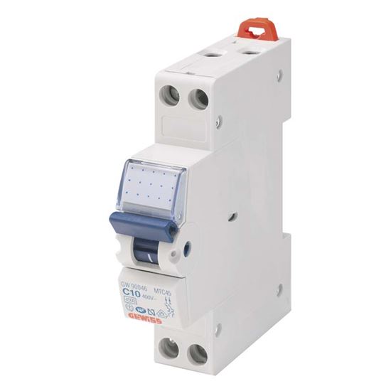 Immagine di INTERRUTTORE MAGNETOTERMICO GEWISS, CURVA C, 1P+N, 1 MODULO, 4,5 KA, 6 A