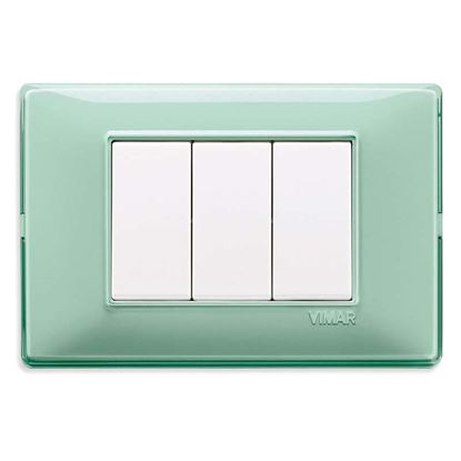 Immagine di PLACCA 3 MODULI, PLANA, COLORE MENTA
