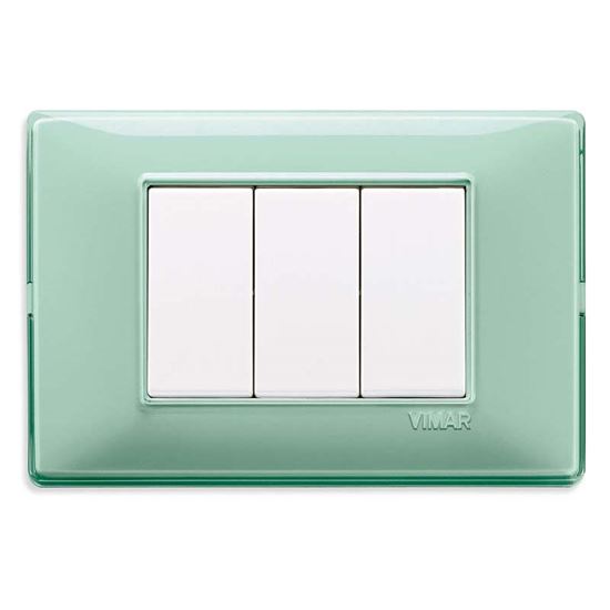 Immagine di PLACCA 3 MODULI, PLANA, COLORE MENTA