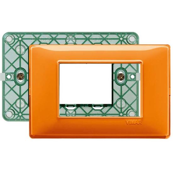 Immagine di PLACCA 3 MODULI, PLANA, COLORE REFLEX ARANCIO