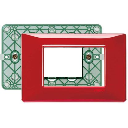 Immagine di PLACCA 3 MODULI, PLANA, COLORE RUBINO