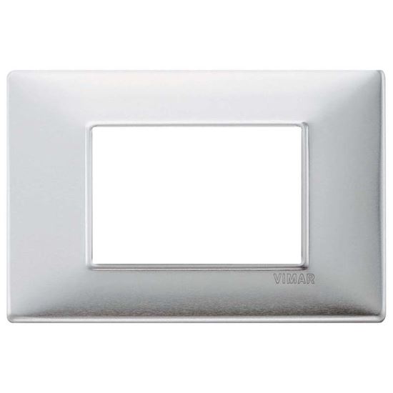 Immagine di PLACCA 3 MODULI, PLANA, COLORE ALLUMINIO SPAZZOLATO