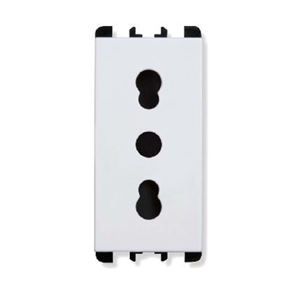 Immagine di PRESA BIPASSO, SIMON URMET NEA, 2P+T-16 A, 1 MODULO, COLORE BIANCO