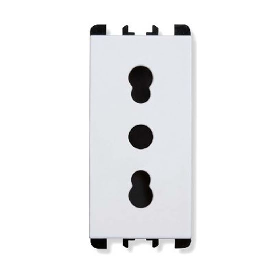 Immagine di PRESA BIPASSO, SIMON URMET NEA, 2P+T-16 A, 1 MODULO, COLORE BIANCO