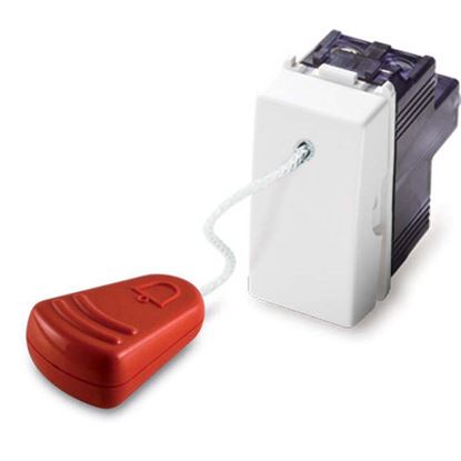 Immagine di PULSANTE A TIRANTE MIX, 1P NA-16 A, COMPLETO DI CORDA 2,25 MT, COLORE BIANCO