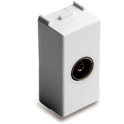 Immagine di PRESA TV MIX, COASSIALE, IEC, MASCHIO DIRETTA, ATTENUAZIONE 0,5 DB, COLORE BIANCO