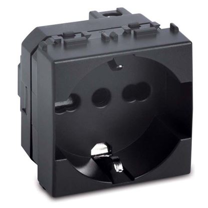 Immagine di PRESA SCHUKO MODO, BIPASSO 10/16 A-2P+T ORIZZONTALE, COLORE GRIGIO