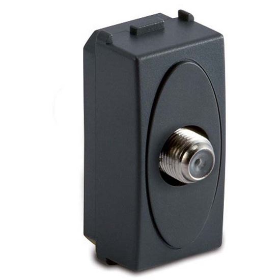 Immagine di PRESA TV MODO, COASSIALE, IEC, MASCHIO DIRETTA, ATTENUAZIONE 0,5 DB, COLORE GRIGIO