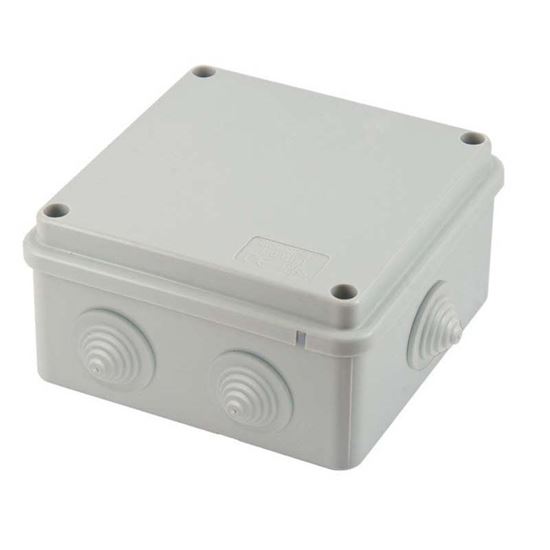 Immagine di SCATOLA ESTERNA, DI DERIVAZIONE IP55, CON VITI E PASSACAVI, 120X80X50 MM