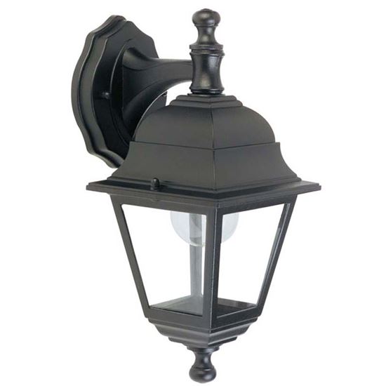 Immagine di APPLIQUE MINI QUADRATA, VERSIONE IN BASSO, STRUTTURA IN PRESSOFUSIONE DI ALLUMINIO, E27-60 W, IP43, COLORE NERO