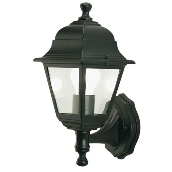 Immagine di APPLIQUE MINI QUADRATA, VERSIONE IN ALTO, STRUTTURA IN PRESSOFUSIONE DI ALLUMINIO, E27-60 W, IP43, COLORE NERO