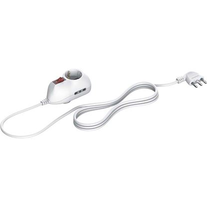 Immagine di MULTIPRESA SLOT 3, 2 PRESE 2P+T BIPASSO 10/16 A, 1 PRESA TEDESCA, INTERRUTTORE, CAVO, COLORE GRIGIO