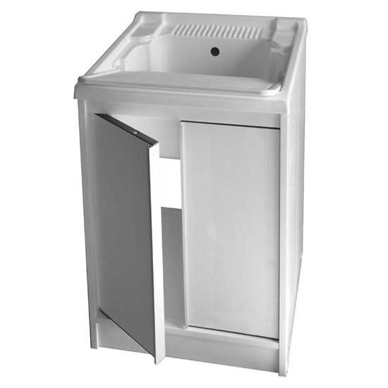 Immagine di MOBILE LAVATOIO AVANT,  IN KIT , CON STRUTTURA IN RESINA DI PVC, ADATTO AD USO ESTERNO,  VASCA IN ABS, 60X50X86 CM