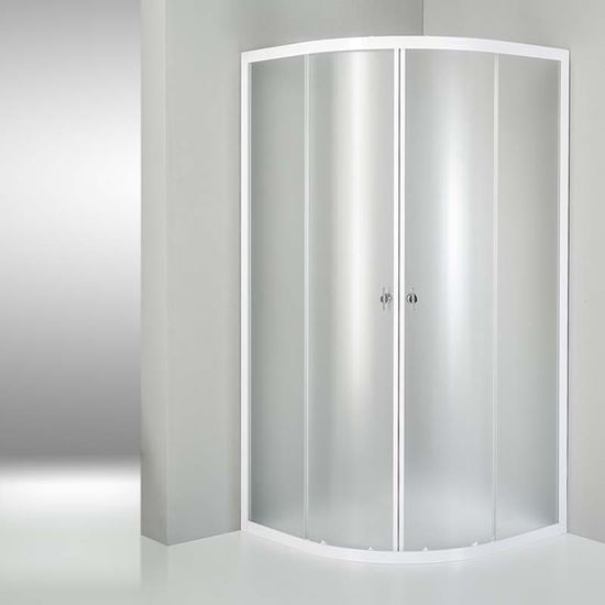 Immagine di BOX SEMICIRC MEDITERRANEO, CRISTALLO STAMPATO BCO CM 80X80