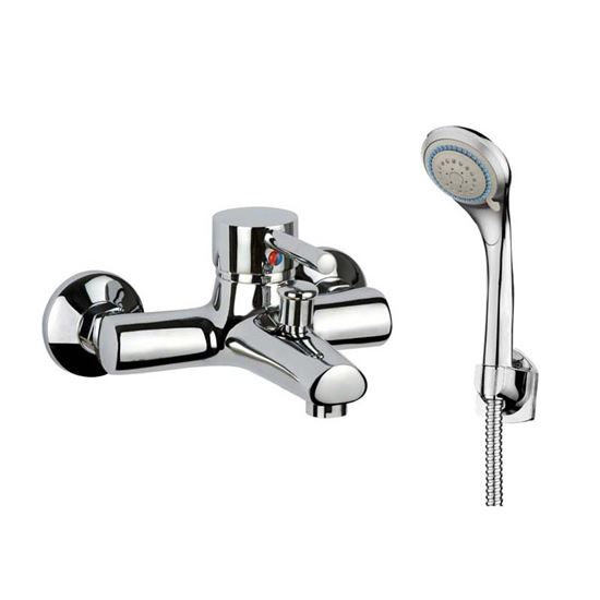 Immagine di MIX VASCA, SERIA ERICA, CROMO, CON DOCCIA, CARTUCCIA 40 MM