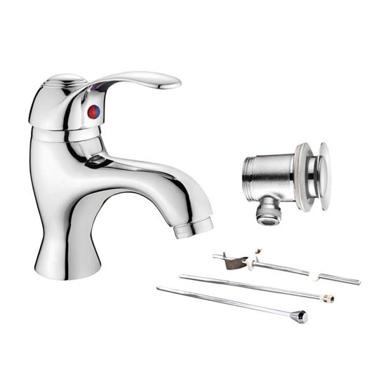 Immagine di MIX LAVABO, SERIE SERENA, CROMO, MONOFORO, CANNA ALTA, CARTUCCIA 40 MM