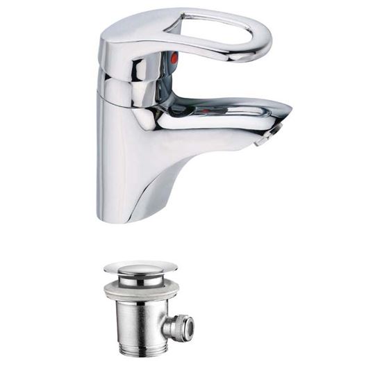 Immagine di MIX LAVABO, SERIE ANTONY, CROMO, MONOFORO, CARTUCCIA 40 MM