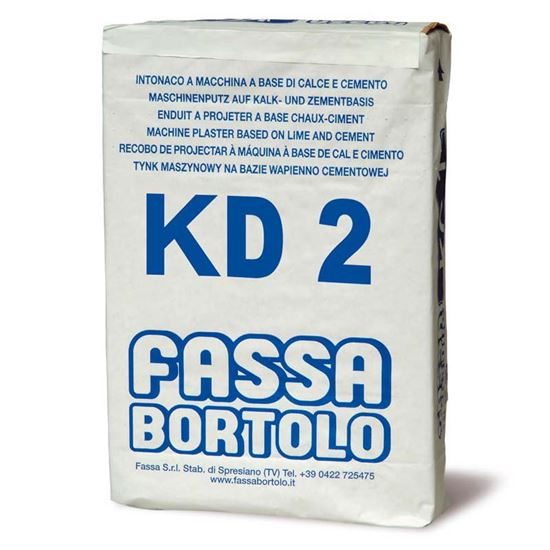 Immagine di KD2 INTONACO DI FONDO FIBRATO BASE CALCE CEMENTO PER INTERNI ESTERNI PER MATTONI E CALCESTRUZZO 25 KG