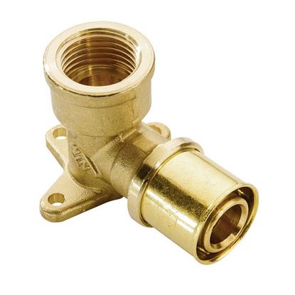 Immagine di RACCORDO A PRESSARE FIT, GOMITO FEMMINA, FLANGIATO, Ø16X1/2, GAS