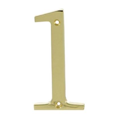 Immagine di NUMERO CIVICO, IN OTTONE LUCIDO, H 7,62 CM, N 1