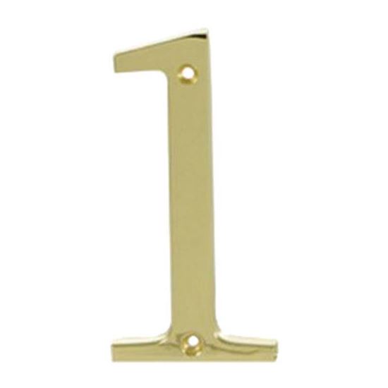 Immagine di NUMERO CIVICO, IN OTTONE LUCIDO, H 7,62 CM, N 1