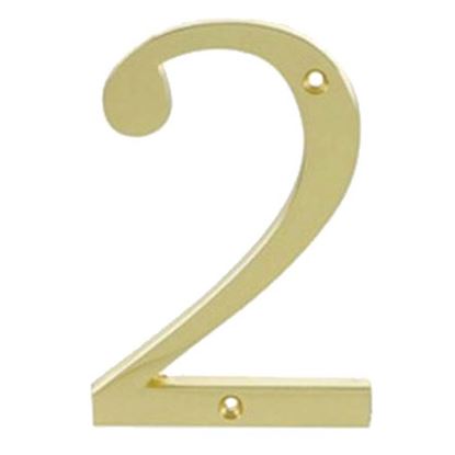 Immagine di NUMERO CIVICO, IN OTTONE LUCIDO, H 7,62 CM, N 2