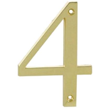 Immagine di NUMERO CIVICO, IN OTTONE LUCIDO, H 7,62 CM, N 4