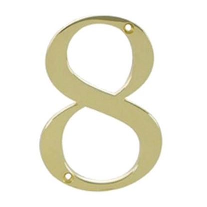 Immagine di NUMERO CIVICO, IN OTTONE LUCIDO, H 7,62 CM, N 8