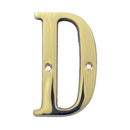 Immagine di LETTERA CIVICA, IN OTTONE LUCIDO, H 7,62 CM, D