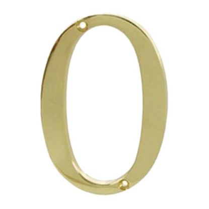 Immagine di NUMERO CIVICO, IN OTTONE LUCIDO, H 7,62 CM, N 0